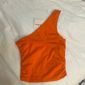 Orange One-Shoulder Top